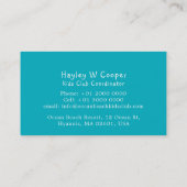 KC kinder club regenboog blij kind visitekaartje (Achterkant)