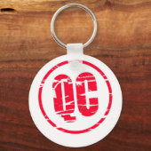 KC Kwaliteitscontrole rood rubber stempel Sleutelhanger (Voorkant)