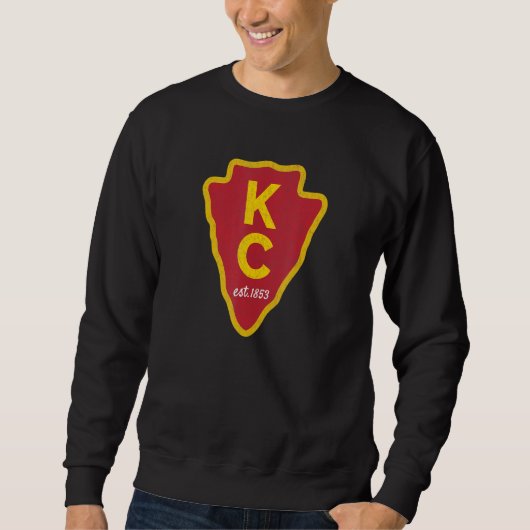 Kc Originele Rode Kansas Stad Kc Unieke Est 1853 K Trui (Voorkant)