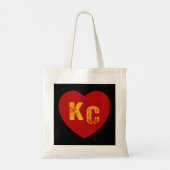 KC Rood en Geel Hart Kansas City Redyellow hart Tote Bag (Achterkant)