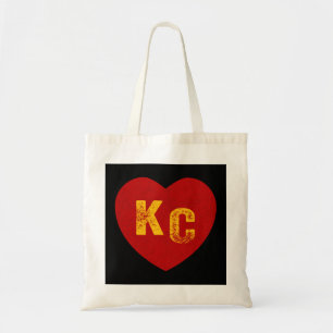 KC Rood en Geel Hart Kansas City Redyellow hart Tote Bag