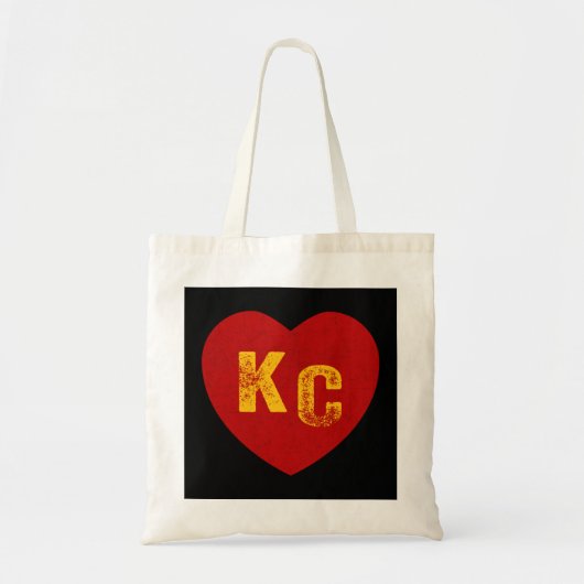 KC Rood en Geel Hart Kansas City Redyellow hart Tote Bag (Voorkant)