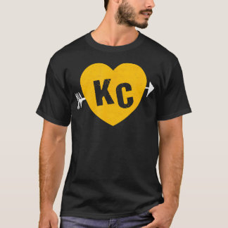 KC Rood Geel Hart Pijl Kc Kansas City 2 Lette T-shirt