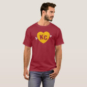 KC rood & geel hart & pijl KC T-shirt (Voorkant volledig)