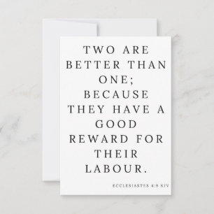 Kclesiastes Bijbelscriptgroet van 4:9 KJV Kaart