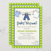 Kclothesline babyjongensdouche gepersonaliseerd kaart (Voorkant / Achterkant)