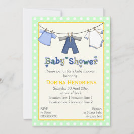 Kclothesline babyjongensdouche gepersonaliseerd kaart