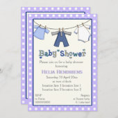 Kclothesline babyjongensdouche gepersonaliseerd kaart (Voorkant / Achterkant)