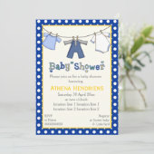 Kclothesline babyjongensdouche gepersonaliseerd kaart (Staand voorkant)