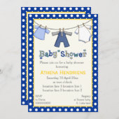 Kclothesline babyjongensdouche gepersonaliseerd kaart (Voorkant / Achterkant)