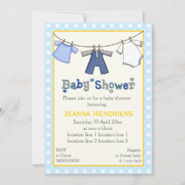 Kclothesline babyjongensdouche gepersonaliseerd kaart