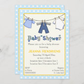 Kclothesline babyjongensdouche gepersonaliseerd kaart (Voorkant / Achterkant)