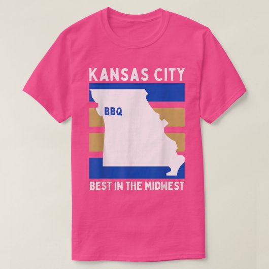 KCMO, Midwest Lovers, Missouri Hometown BBQ Vlees  T-shirt (Design voorkant)