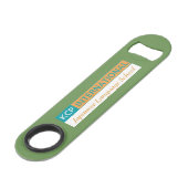 KCP International Logo Speed Flessenopener (Voorkant Gekanteld)