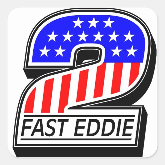 KCUSTOM 2 Fast Eddie Alle Amerikaanse Decal Vierkante Sticker (Voorkant)