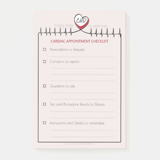 KD hartslag Benoeming Post-it Opmerkingen Post-it® Notes (Voorkant)