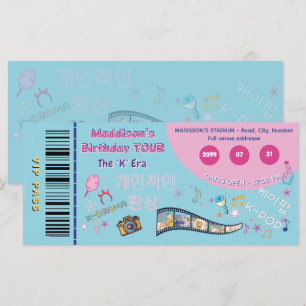 Kdrama K-pop ticket vip verjaardagsfeest uitnodigi