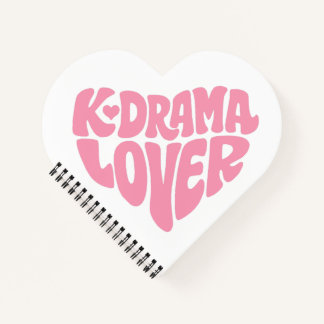 Kdrama Liefhebber Roze Hart Typografie Eenvoudig C Notitieboek