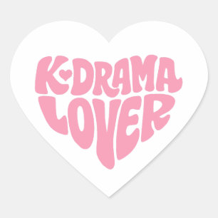 Kdrama Liefhebber Roze Moderne Minimalistische Typ Hart Sticker