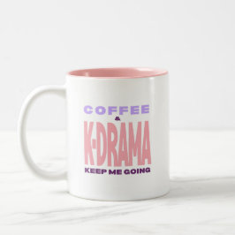 Kdrama Lover Coffee Mug Gift Pink Typography Tweekleurige Koffiemok