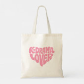 Kdrama Lover Pink Heart Typography Cute Simple Tote Bag (Achterkant)