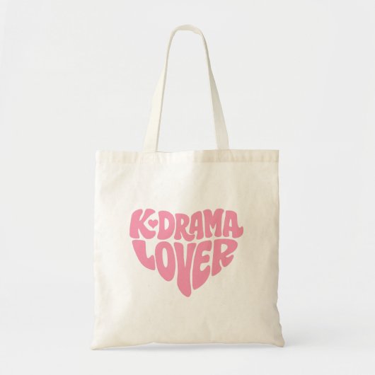 Kdrama Lover Pink Heart Typography Cute Simple Tote Bag (Voorkant)