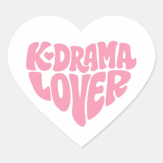 Kdrama Lover Pink Modern Minimalistic Typography Hart Sticker