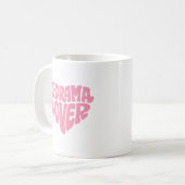 Kdrama Lover Simple Minimal Pink Heart Typography Koffiemok (Voorkant links)