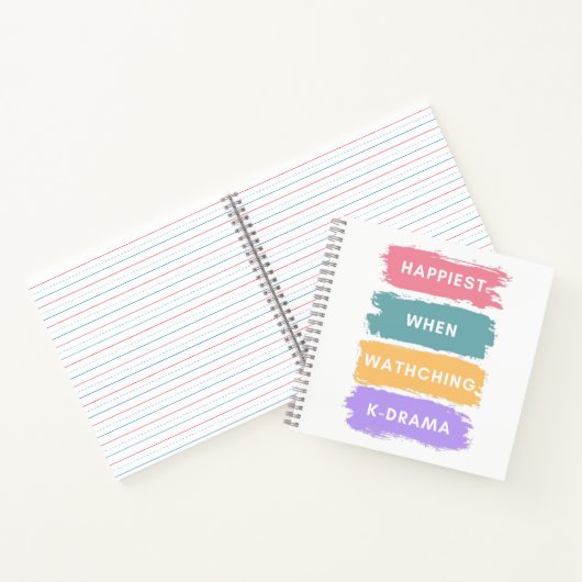 Kdrama Spiral Notebook Colorful Modern Typography Notitieboek (Binnen)
