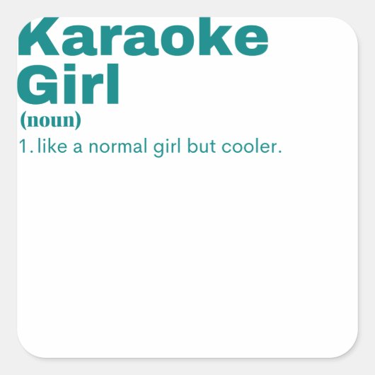 ke Girl - Karaoke Vierkante Sticker (Voorkant)