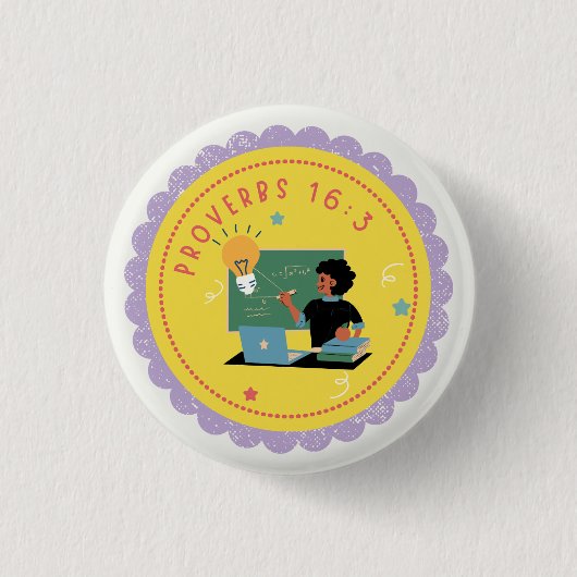 KE Prov 16:3 Ronde Button 3,2 Cm (Voorkant)