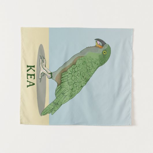 Kea New Zealand Bird Wandkleed (Voorkant (horizontaal))