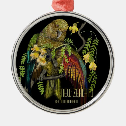 Kea New Zealand Mountain Parrot Metalen Ornament (Voorkant)