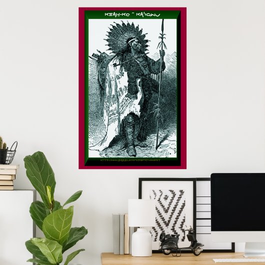 "Keah-ko ~ Ka'igwu" (Kiowa Wintertelling) Poster (Thuiskantoor)