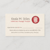 Keala Visitekaartje (Achterkant)