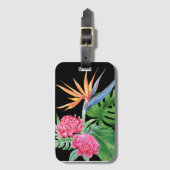 Kealani (zwart) Hawaii bloemstuk Bagagelabel (Voorkant (verticaal))
