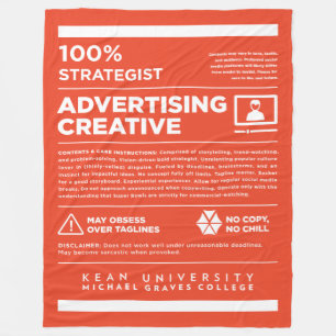 Kean MGC Advertising Zorglabel Fleece Deken