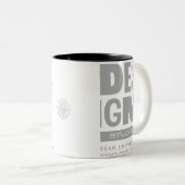 Kean MGC Care Label Design Studio Mug Tweekleurige Koffiemok (Voorkant rechts)