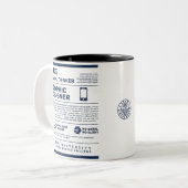 Kean MGC Care Label Graphic Design Mug Tweekleurige Koffiemok (Voorkant links)