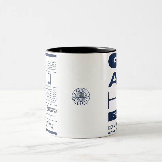 Kean MGC Care Label Graphic Design Mug Tweekleurige Koffiemok (Center)