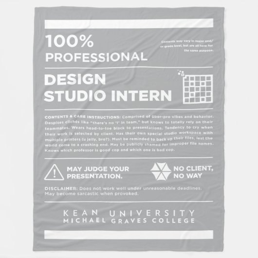 Kean MGC Design Studio Care Label Fleece Deken (Voorkant)