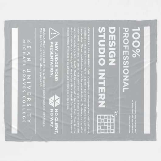 Kean MGC Design Studio Care Label Fleece Deken (Voorkant (Horizontaal))