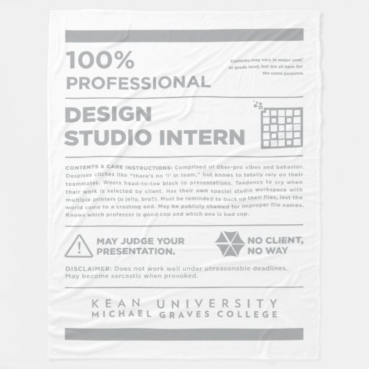 Kean MGC Design Studio Care Label Fleece Deken (Voorkant)