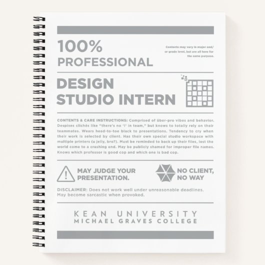 Kean MGC Design Studio Zorglabel Notitieboek (Voorkant)