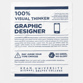 kean MGC Graphic Design Care Label Fleece Deken