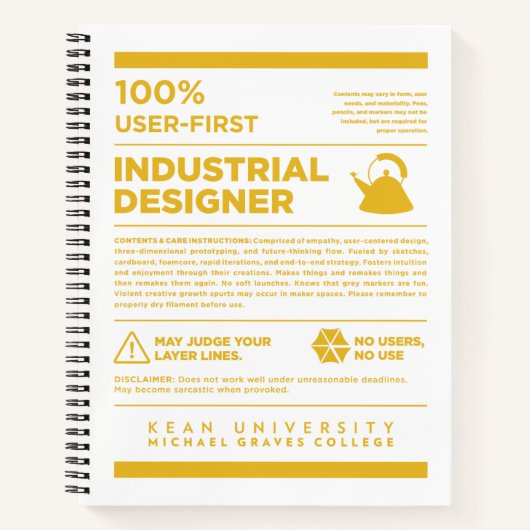 Kean MGC Industrial Design Care Label Notitieboek (Voorkant)