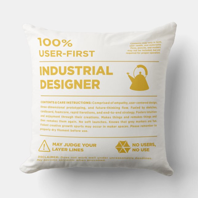 Kean MGC Industrieel ontwerp Zorglabel Kussen (Voorkant)