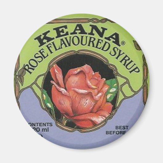 Keana roos gearomatiseerde siroop label magneet (Voorkant)