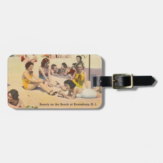 Keansburg, New Jersey - Antiek Beach Shore Scene Bagagelabel (Voorkant horizontaal)