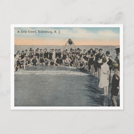 Keansburg NJ, A Jolly Crowd 1918 Vintage Briefkaart (Voorkant)